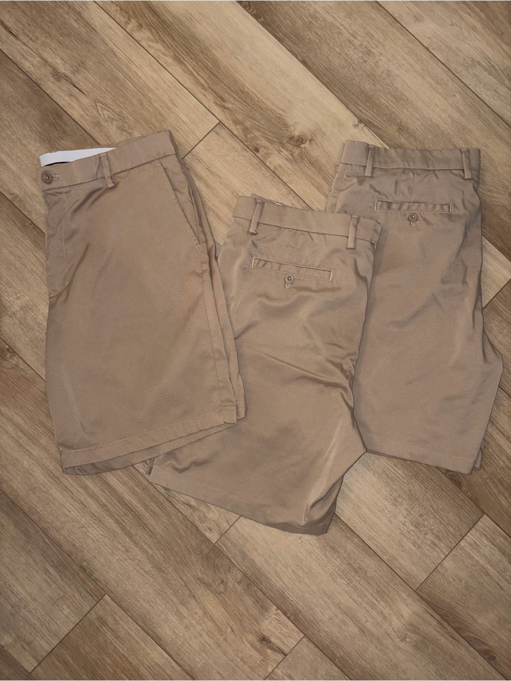 Men's Khaki Chino Shorts - Set of 3